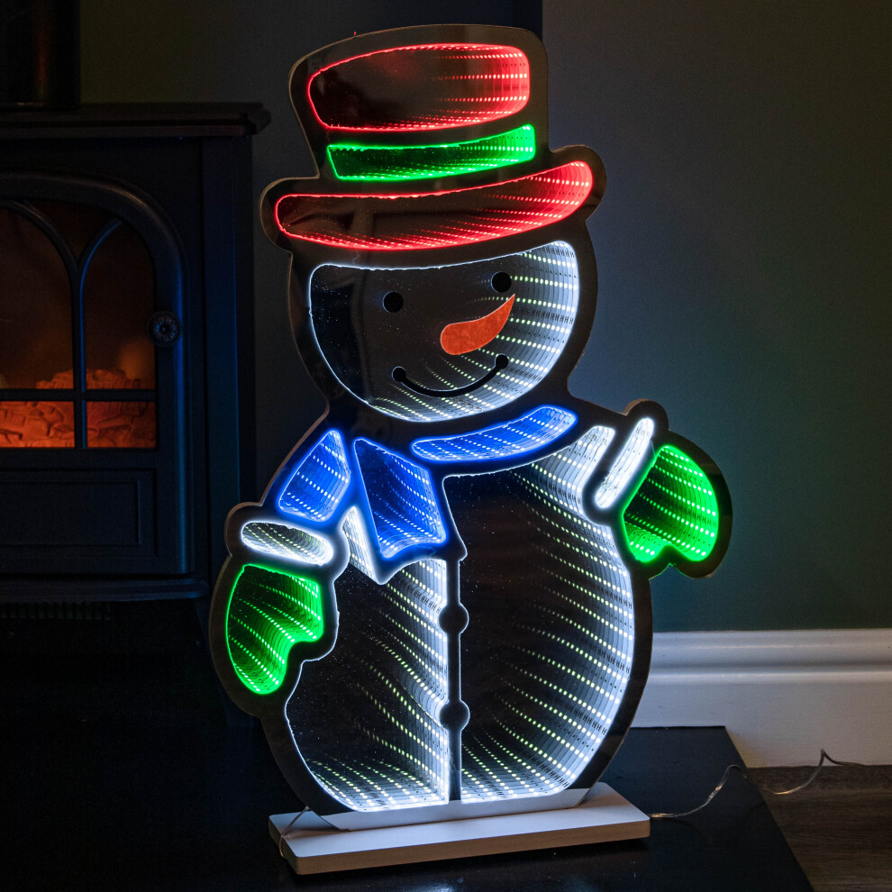 Premier Decorations Ltd Light Snowman Infinity Christmas Decoration With Multi-Coloured Leds 60Cm