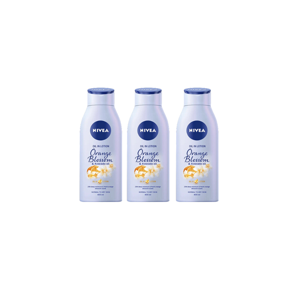 Nivea Oil In Lotion Orange Blossom & Avocado Oil Normal Skin 3 x 400ml Bulk Buy