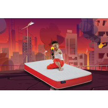 (Red, Full Foam Mattress) Jumpi Kids Bunkbed 3ft Single Mattress Breathable
