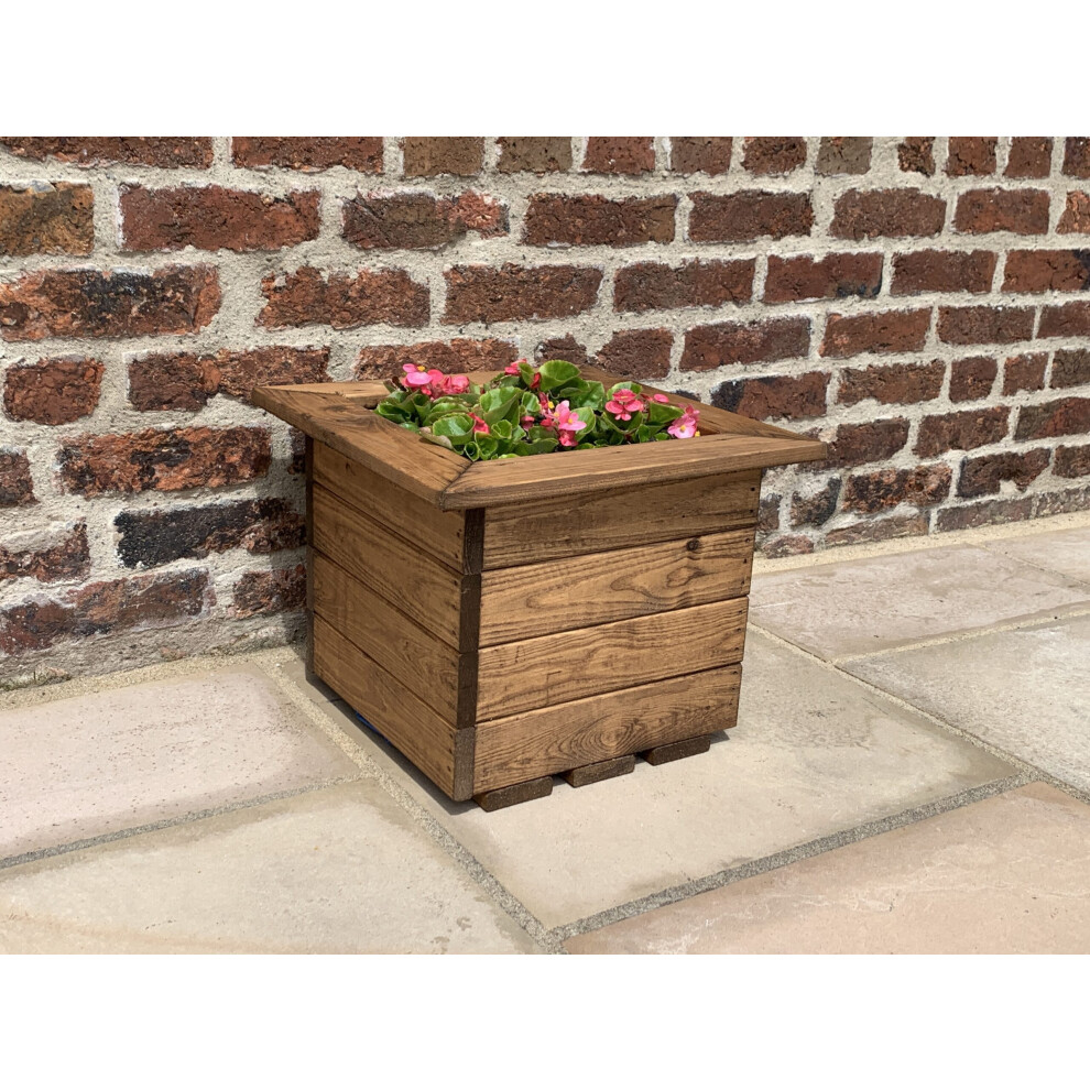 (Regular) SQUARE PLANTER. Traditional Wooden Planter.-image-OPC-PFPTDCD-NEW