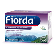 FIORDA 60x pastylek do ssania o smaku czarnej porzeczki Sore throat