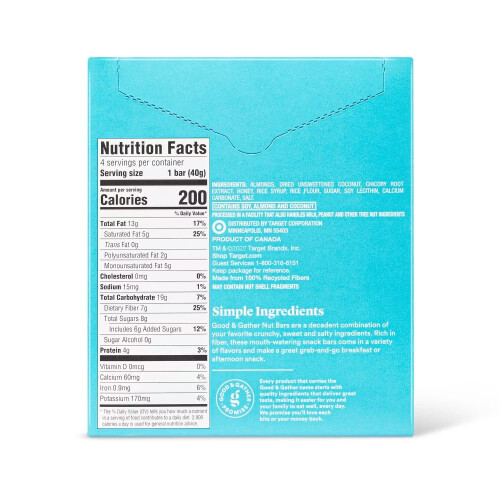 Good & Gather Almonds and Coconut Nut Bar 4ct 1