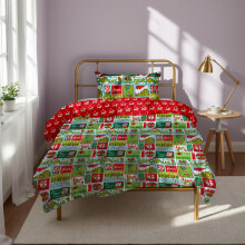 (Single ) THE GRINCH Christmas Duvet Cover Set Reversible Quilt Bedding