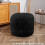 (Black) Footstool Cord Beanbag Oval Pouffe Filled Ottoman 5