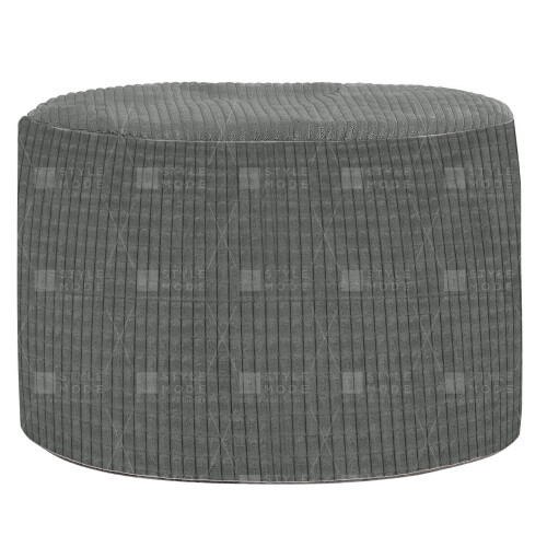 (Charcoal) Footstool Cord Beanbag Oval Pouffe Filled Ottoman