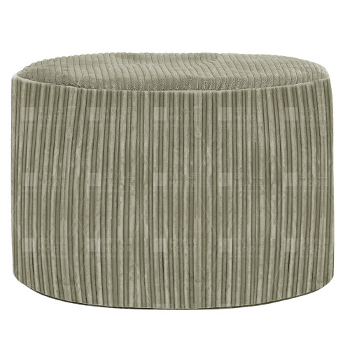 (Mink) Footstool Cord Beanbag Oval Pouffe Filled Ottoman