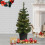 Pre-Lit Artificial Potted Christmas Tree 3ft With 40 Warm White LED's, 10