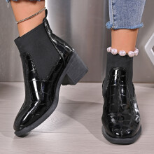 (Black, 38) Premium Quality Thick Sole Korean Style Fashion Boots For Women In Various Sizes