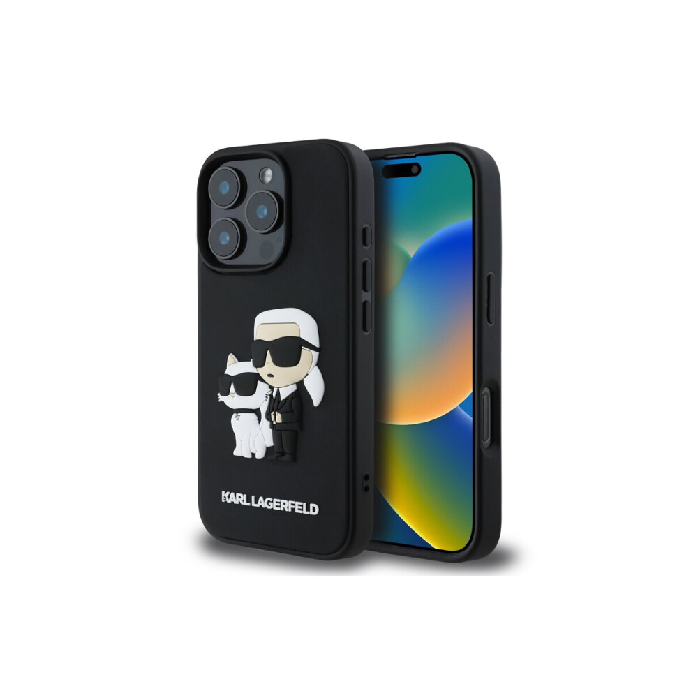 Karl Lagerfeld Pu Saffiano Karl & Choupette Case For Iphone 16 Pro Max 6.9" - Klhcp16xsankcpk Black 3666339343729