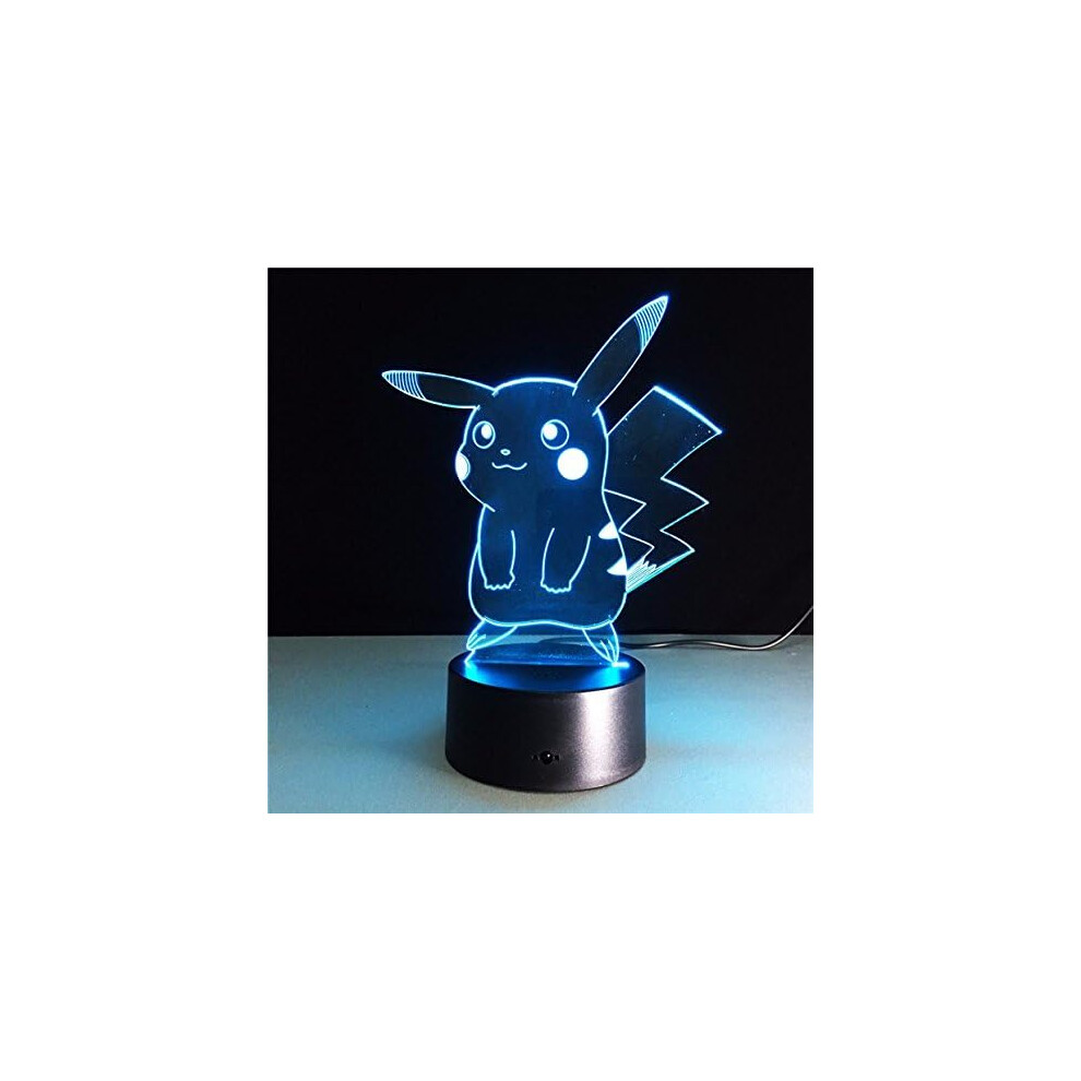 3D Night Light Go Touch Night Lights Colorful Games Pikachu Action Figures Toys Children Gifts 7 Colors Change