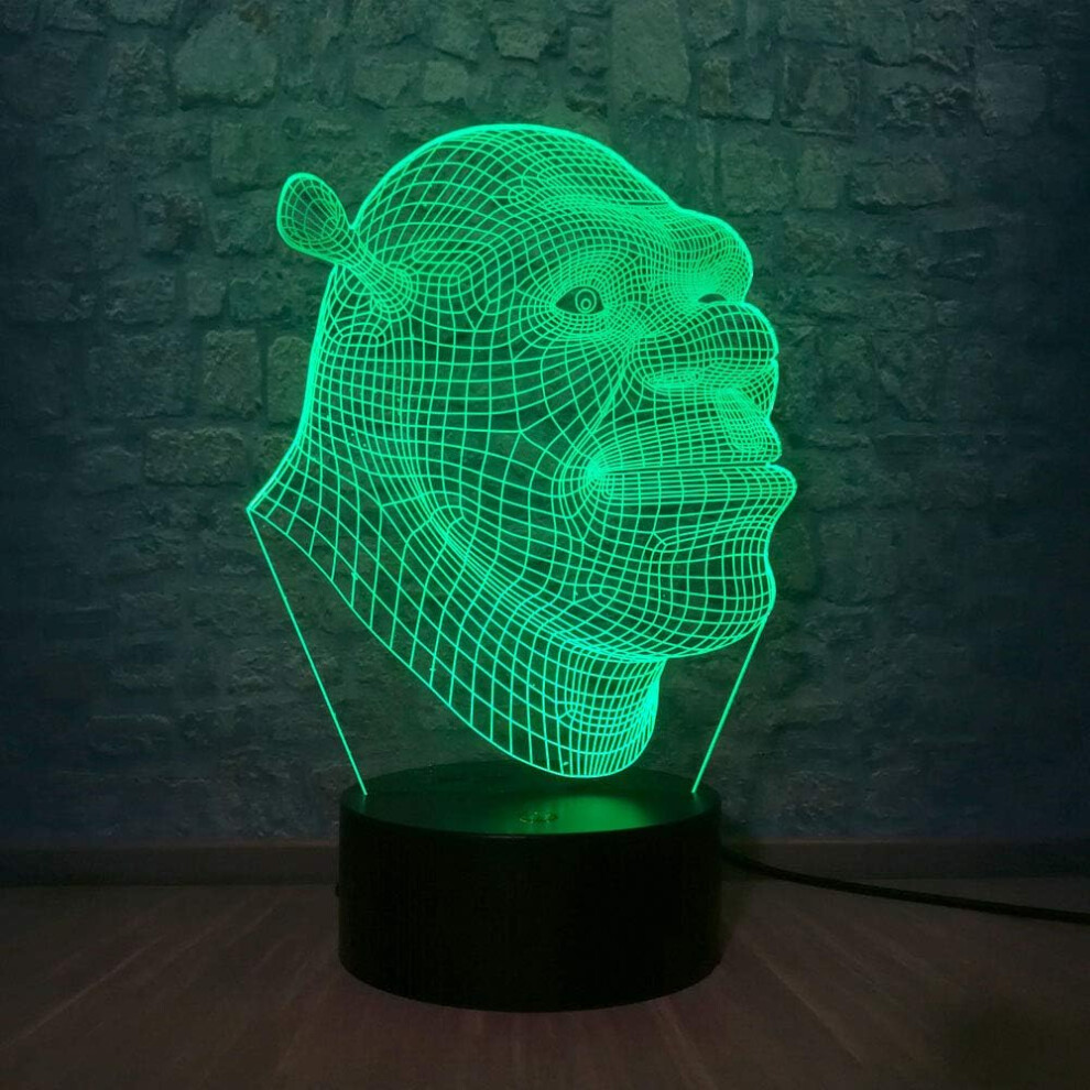 3D Lamp Shrek LED Table Night Light Illusion Atmosphere Luminaire with Remote Touch Sensor Light as Baby Sleeping Bedside Lamp Children Birthday Chris