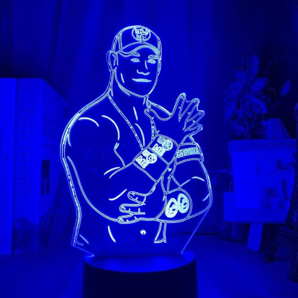 Veeki 3D Led Night ,3D Optical Illusion Lamp Touch Wrestling Star Figure Led Night For Office Room Decor Led Sensor Colorful Bedroom Table Lamp W Light