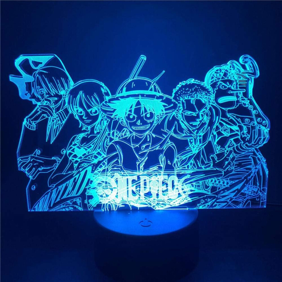 3D Night Lights Illusion Lamps One Piece Night Light Luffy Sanji Zoro Nami 3D LED Illusion Table Lamp Optical Action Figure Lamp Bedside Decor Desk La