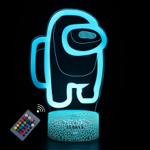 3D Lamps Night Lights Among Us Toys for Boys Kids Xmas Gifts Room Led 16 Color Remote Control Marvel lamp Lovers for Bar Bedroom Living Room with USB