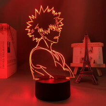 3D Led Illusion Lamp Night Light Bakugo Katsuki 3D Lamp Anime My Hero Academia Lamp for Kids Bedroom Decor Bakugo Katsuki Led Night Light Birthday Gif