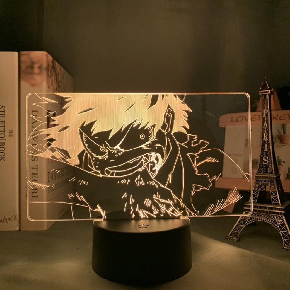 3D Night Light 3D Illusion Lamp Izuku Midoriya Deku Led Night Light Anime My Hero Academia 3D Lamp for Kids Bedroom Decor Deku 3D Lamp Birthday Gift M