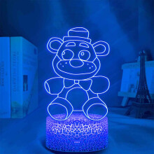 3D Night Light Child Night Light Gift Led Colorful Bedroom Nightlight Gift Game Five Night at Fre-ddy's Decor Light Cool 3D Night Lamp 7 Color withTou