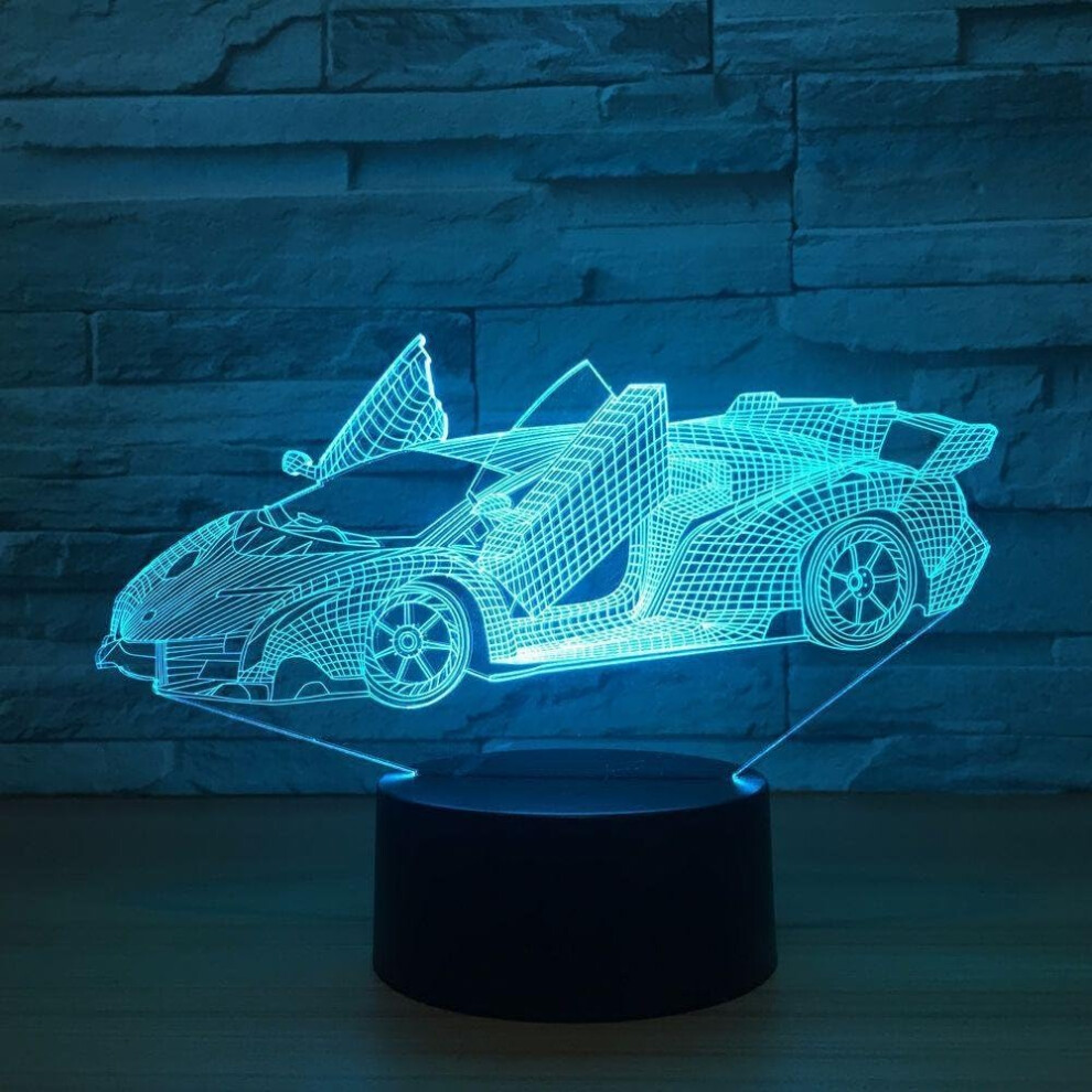 Great Lamborghini Super Car Acrylic 3D Lamp 7 Color Change Small Night Light Baby Color Lights LED USB Desk lamp Atmosphere Night Decor lamp