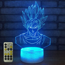 3D Optical Illusion Cartoon Character Sensor Night Light with Smart Touch & Remote 7 Colors Change Dimmable Function Atmosphere Lamp for Kids Friends