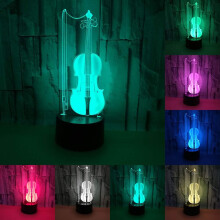 Cello 3D LED Visual Night Light - 7-Color Changing 3D Lamp, USB/Battery Power, 18x12x0.5 cm, Creative Gift for Home, Kids, Musicians