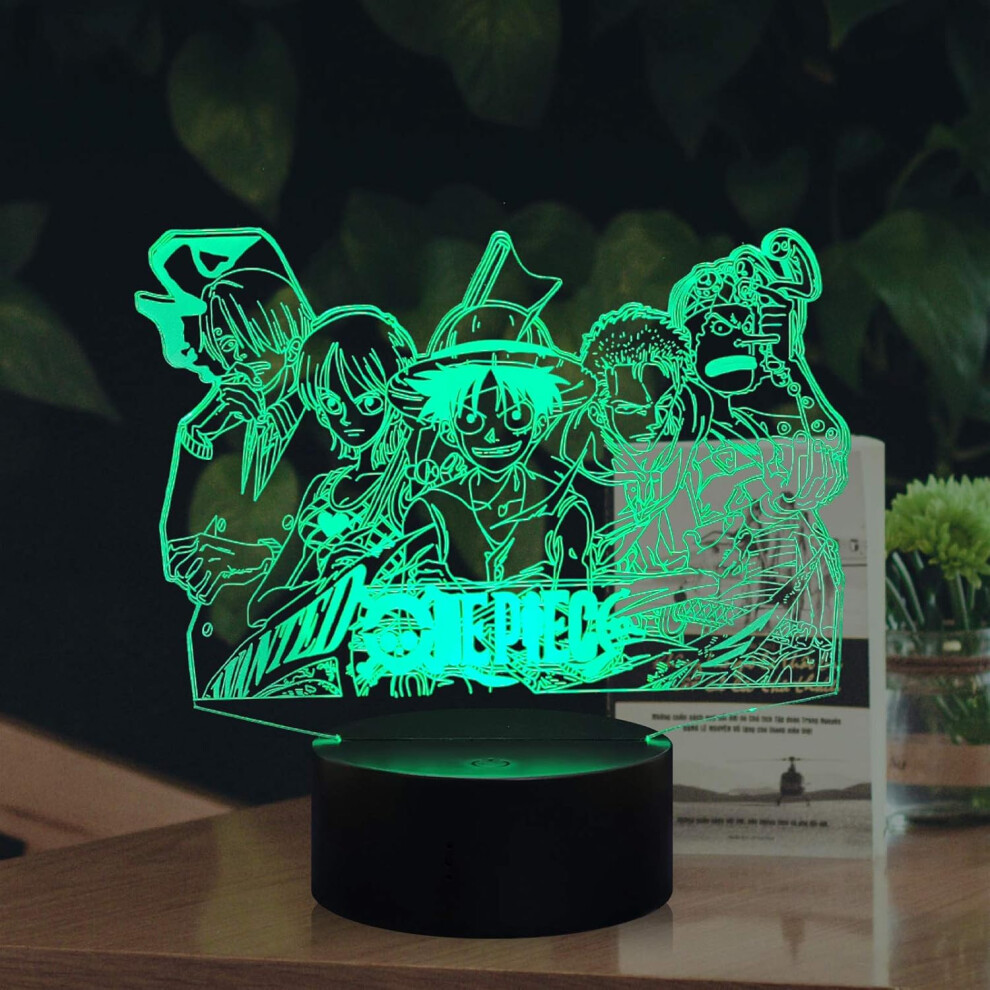 Japan Anime Monkey D Luffy Zoro Manga Action Figure Remote Control 16 Color Change USB Charge Base AA Battery 3D LED Night Light Fans Party Deco-image-OPC-PFPTJ2H-NEW