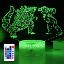 Godzilla vs King Kong Night Light Kidâs Room LED DÃcor Lamp with Remote control/16 Colors as Birthday Gifts or Present for Boys/Girls/Baby