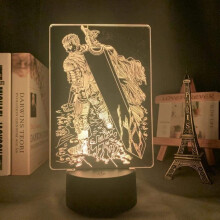 Berserk Guts Light Anime lamp 3D LED Night Lights 16 Color Changing Table Lamp for Home Decor Decorative Xmas Gift Children's Manga Light, Multi