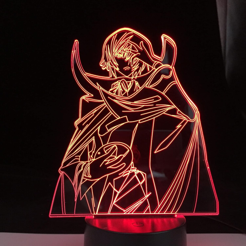 Anime LED Night Light Code Geass Lelouch Lamperouge 3D Lamp for Kid Room Decor Nightlight Child Birthday Gift Lelouch Lamperouge