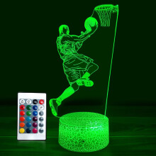 Kobe 3D Night Light Basketball LED Bedside Lamp Color-Changing with Remote USB or Battery Power Perfect Gift for Kids and Adults