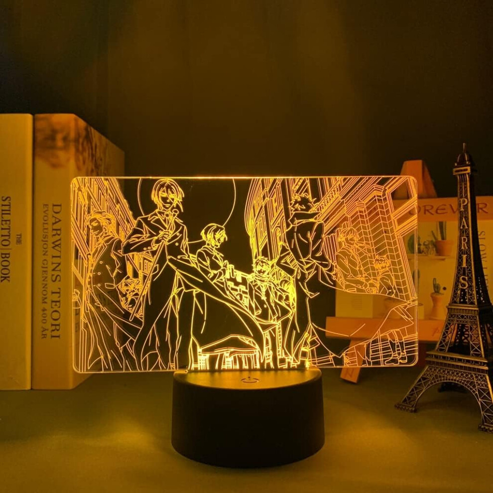 Large Size Manga Moriarty The Patriot Sherlock Holmes LED Night Light for Bedroom Decor Nightlight Gift Anime Moriarty The Patriot 3D Lamp (Colo