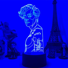 3D Night Light, Harry Styles Lamp 16 Color with Remote and Smart Touch 3D Vision Lamp Singer Idol Creative Control Styles, Decor Bedside