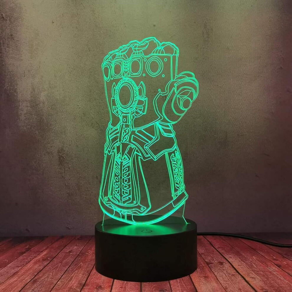 Veeki 3D Night Thanos Gloves 3D Illusion Lamp ,16 Color Change Decor Lamp For Kids Toy Christmas Birthday Gifts-16 Color Light
