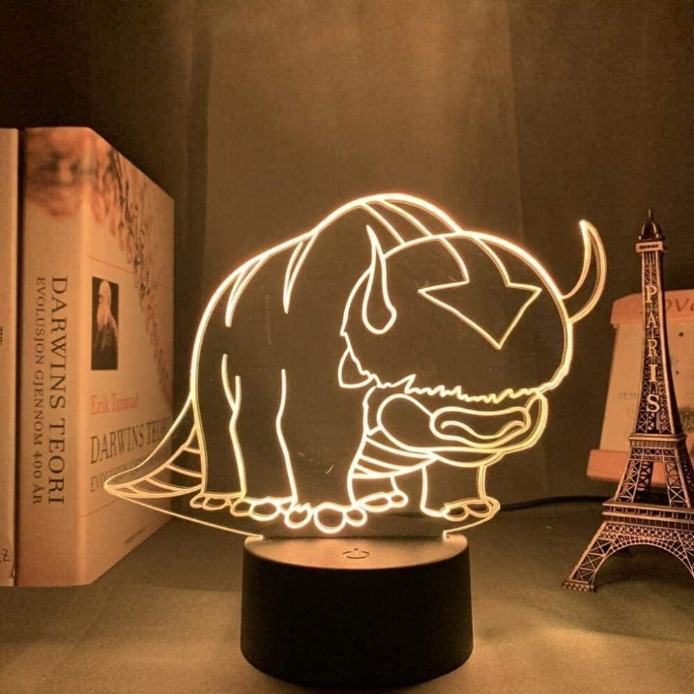 Photos - Floodlight / Street Light Acrylic 3D Lamp Avatar The Last Airbender Night Light for Kids Nursery Decor The Legend of Aang Appa Figure Table Night Ligh