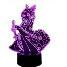 Anime Demon Slayer Kochou Shinobu Night Light Children Bedroom Decor Table Lamp 3D LED Light Home Decoration USB Sleep Light Touch/Remote Contro