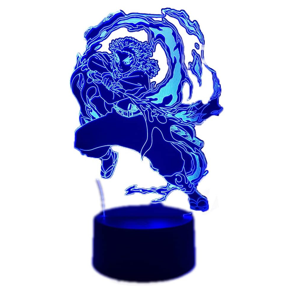 Anime Demon Slayer Acrylic Led Night Light Rengoku Kyoujurou 3d Led Lamp Home Bedroom Room Decor Table Lamp Touch 7 Colors/Remote Control 16 Col-image-OPC-PFPTKGQ-NEW