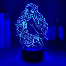 Anime Demon Slayer Nezuko Kamado lamp Cool 3D Illusion Night Home Room Decor Acrylic LED Light Xmas Gift Lamps