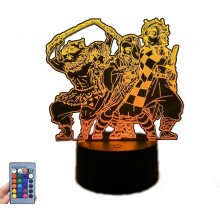 Anime Demon Slayer, 3D Night Light,3D Kamado Tanjirou Lamp,16 Colours Changing Acrylic LED Light for Boys and Girls, Birthday Gift Christmas Gir