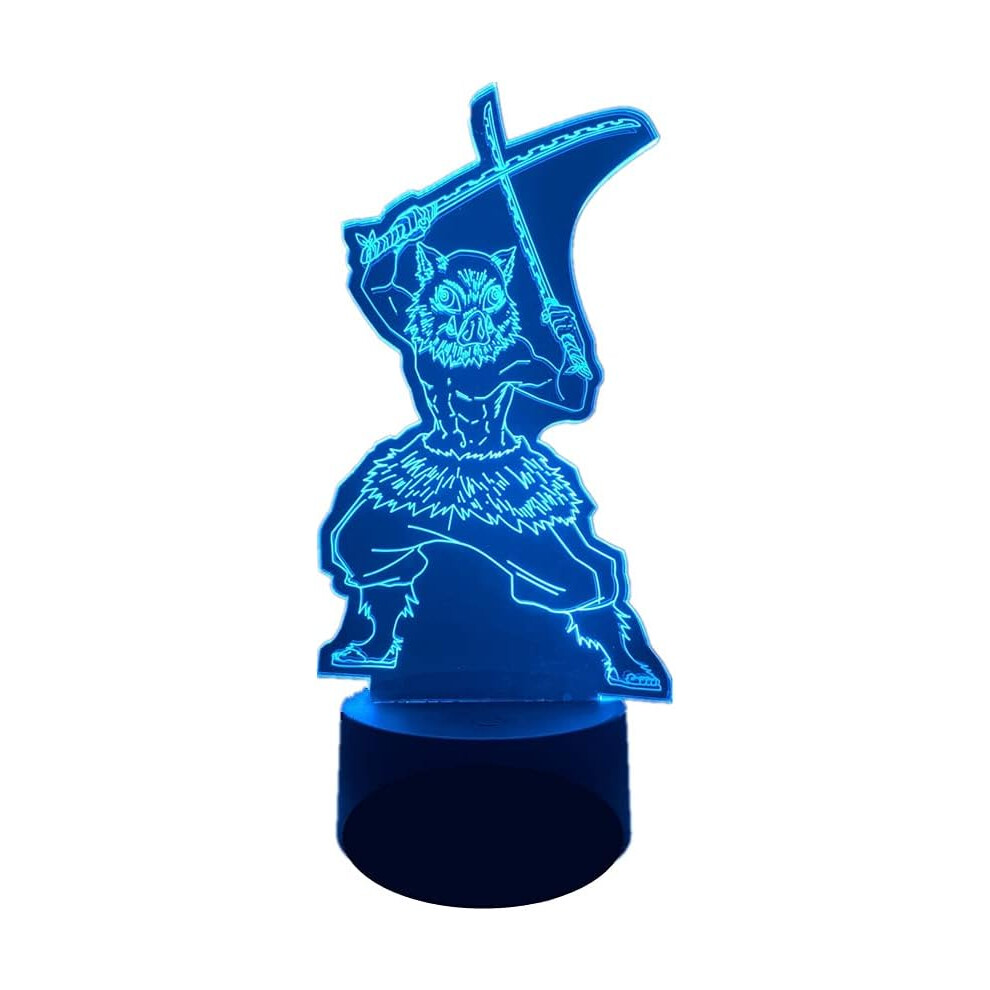 Veeki Anime Led Lamp Demon Slayer Night Light Hashibira Inosuke Lamp For Kid Bedroom Decor 3D Illusion Light Child Christmas Gift Birthday Gift Kimets