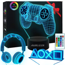 3D Illusion Lamp Game Room Decor Night Light with 16 Colors Changing Dimmable with Remote & Smart Touch Lamps (3 Patterns) Cool Gamer Gifts