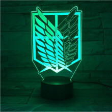 Attack on Titan 3D Anime Lamp Night Levi Ackerman Illusion Night Figurine from Attack On Titan Japanese Anime Led Sensor Lights