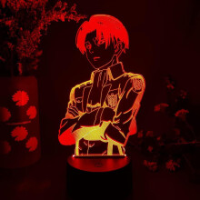Attack on Titan 3D Anime Lamp Night Levi Ackerman Illusion Night Figurine from Attack On Titan Japanese Anime Led Sensor Lights