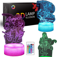 Attack on Titan Night Light 3D Levi Ackerman Anime Lamp and 16 Color Change Decor Table Lamp with Remote Control, Christmas Birthday Gifts for Boys Gi