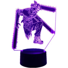 3d Illusion Anime Lamp Chainsaw Man Manga Figure Night Light for Kids Bedroom Decor 7 Color Touch/Remote Control 16 Color Change NightLights Kid