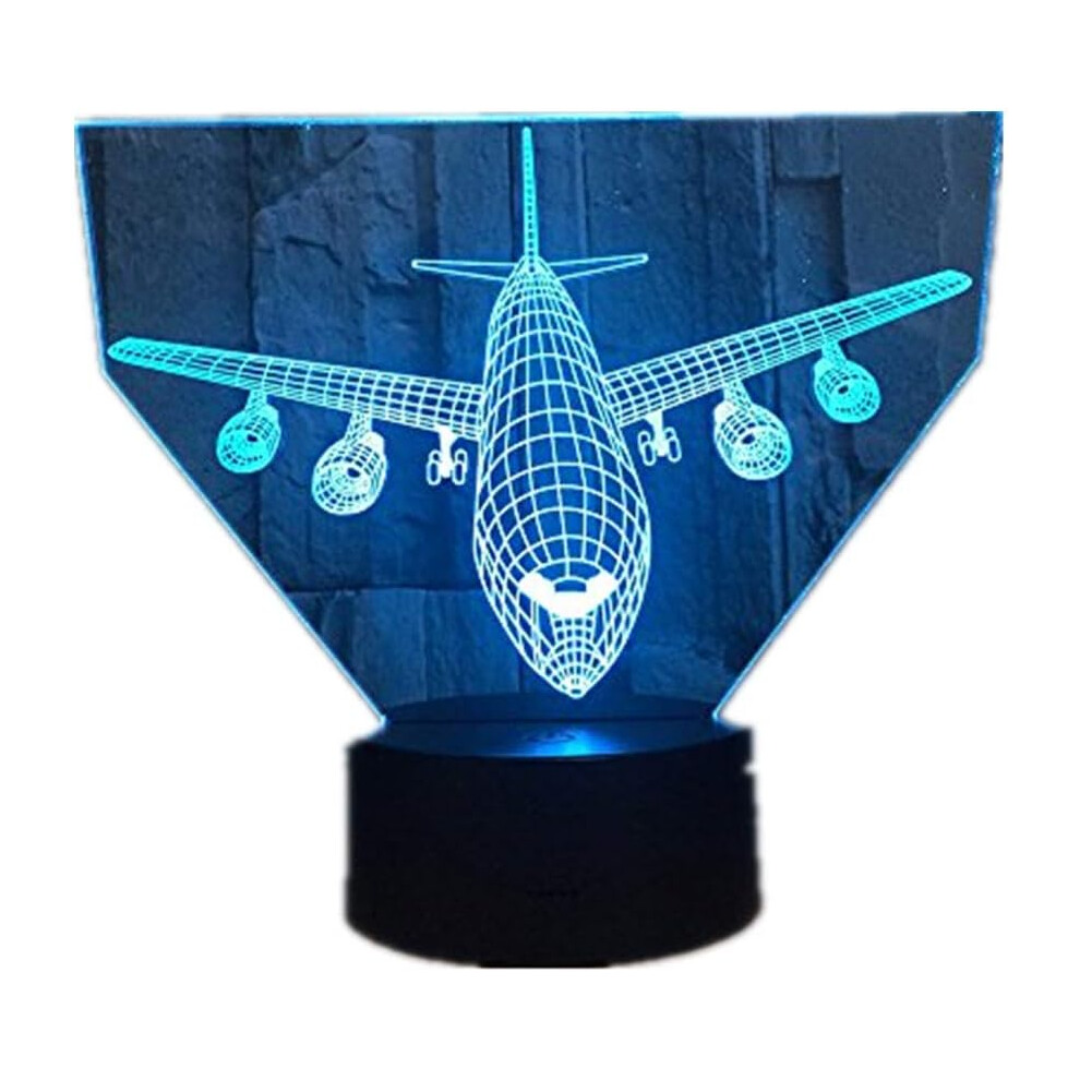 Air Plane 3D Light LED Table Lamp Optical Illusion Hologram Night Light 7 Colors Changing Mood Lamp Touch USB Lamp