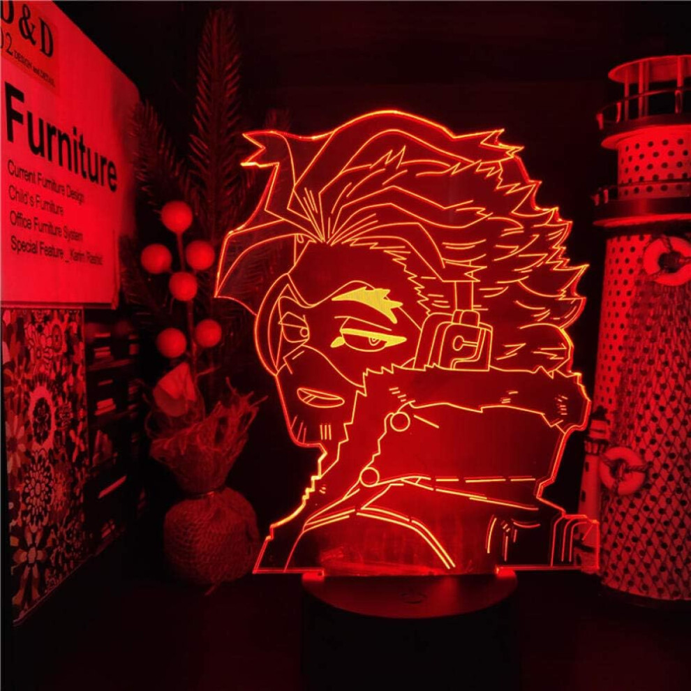 Anime 3D LED Lamp Night Light My Hero Academia Hawks lamp for Kid Bedroom Child Christmas Gift Bedside Colorful Birthday Lampara Nightlight(16 Color w