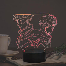 Anime Figure Satoru Gojo and Yuji Itadori Anime Light for Kids, Jujutsu 3D LED Night Lamp 16 Colors Remote Control Kids Sleep Bedside Lamp,Table Lamp