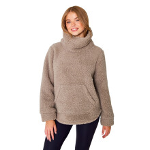 (XL, Khakhi) Turtle Womens Grey Fleece Lounge Top Snuggle Top Warm Jacket Jumper Cowl Neck