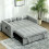 Homcom HOMCOM 2 Seater Pull Out Sofa Bed with Adjustable Backrest, Light Grey 8