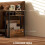 Homcom HOMCOM Narrow Side Table with Storage, Bedside End Table, Rustic Brown 3