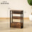 Homcom HOMCOM Narrow Side Table with Storage, Bedside End Table, Rustic Brown 2